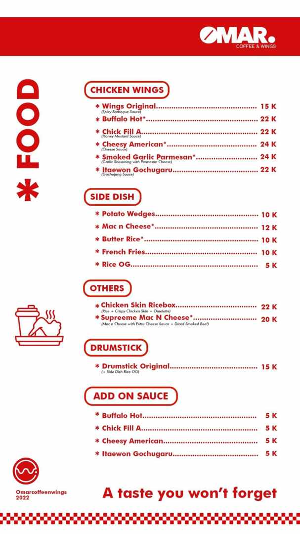 Omar Coffee & Wings Menu