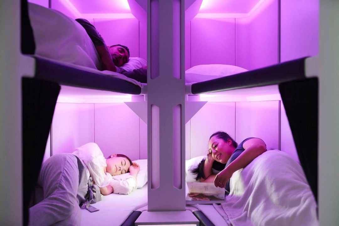 Pod Skynest, ranjang susun di kabin pesawat terbang Air New Zealand.