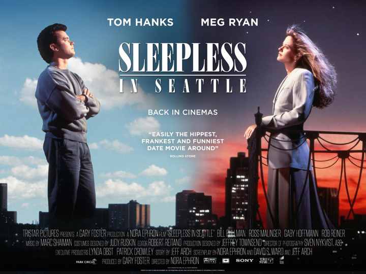 Sleepless in Seattle movie poster, set in Seattle's Space Needle