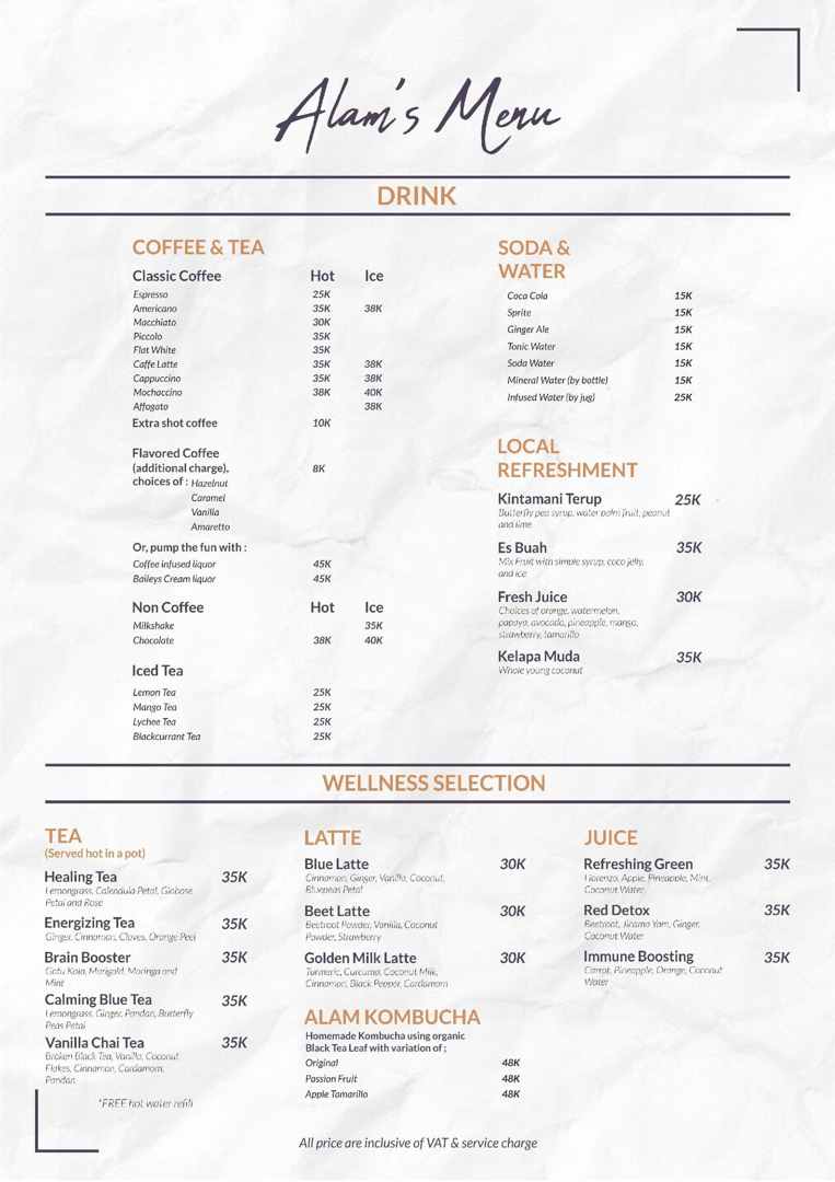Alam Resto Menu