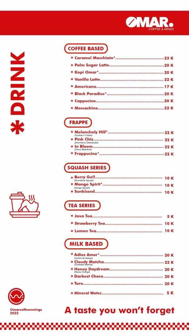 Omar Coffee & Wings Menu