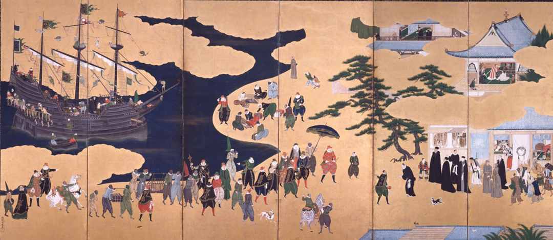 Painting of “Nanban Trade”: Portuguese merchants were the founders of European settlements in Japan