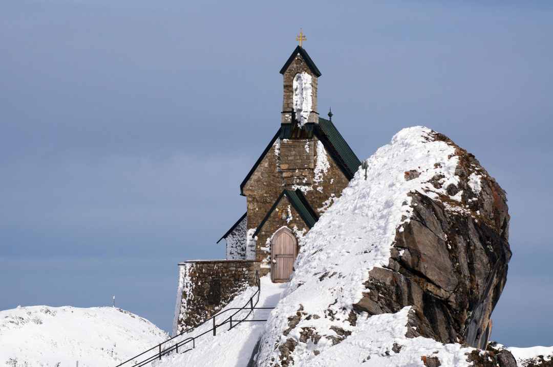 Wendelstein Church on top of the Wendelstein mountains, Bavaria, Germany.