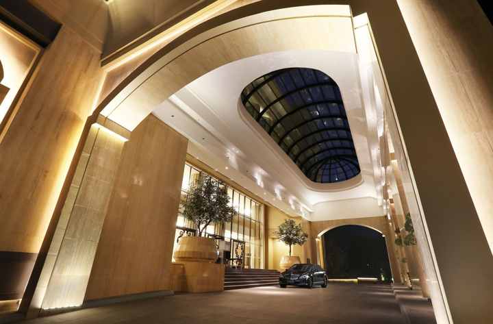 Luxurious: Front lobby entrance of the Tentrem hotel, Yogyakarta, Indonesia